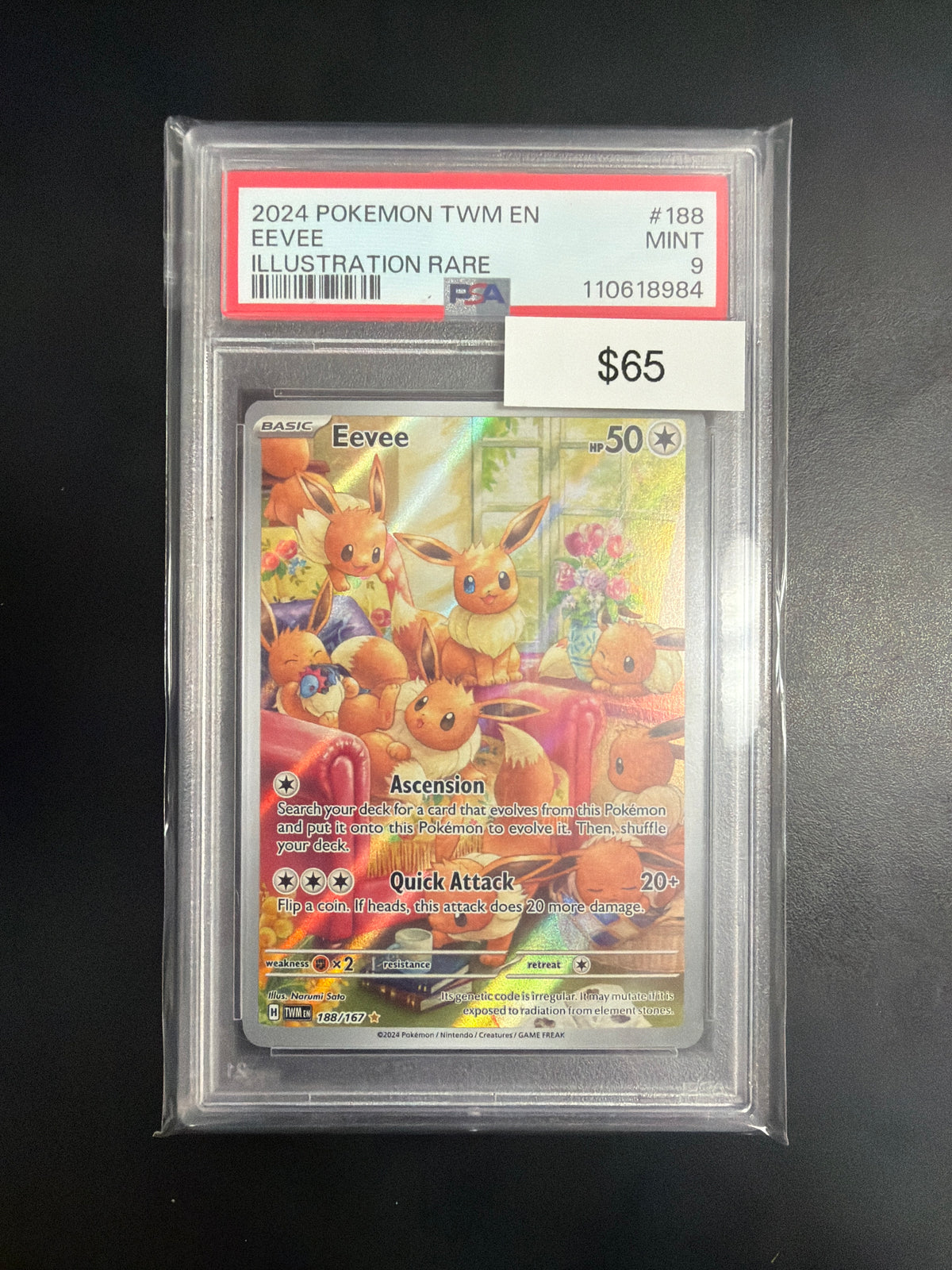 Pokemon Twilight Masquerade Eevee #188 PSA 9
