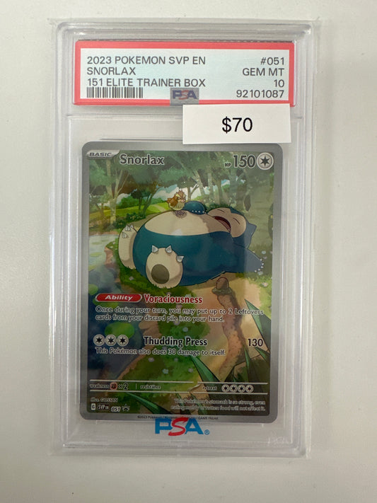 Pokemon 151 Promo Snorlax #051 PSA 10