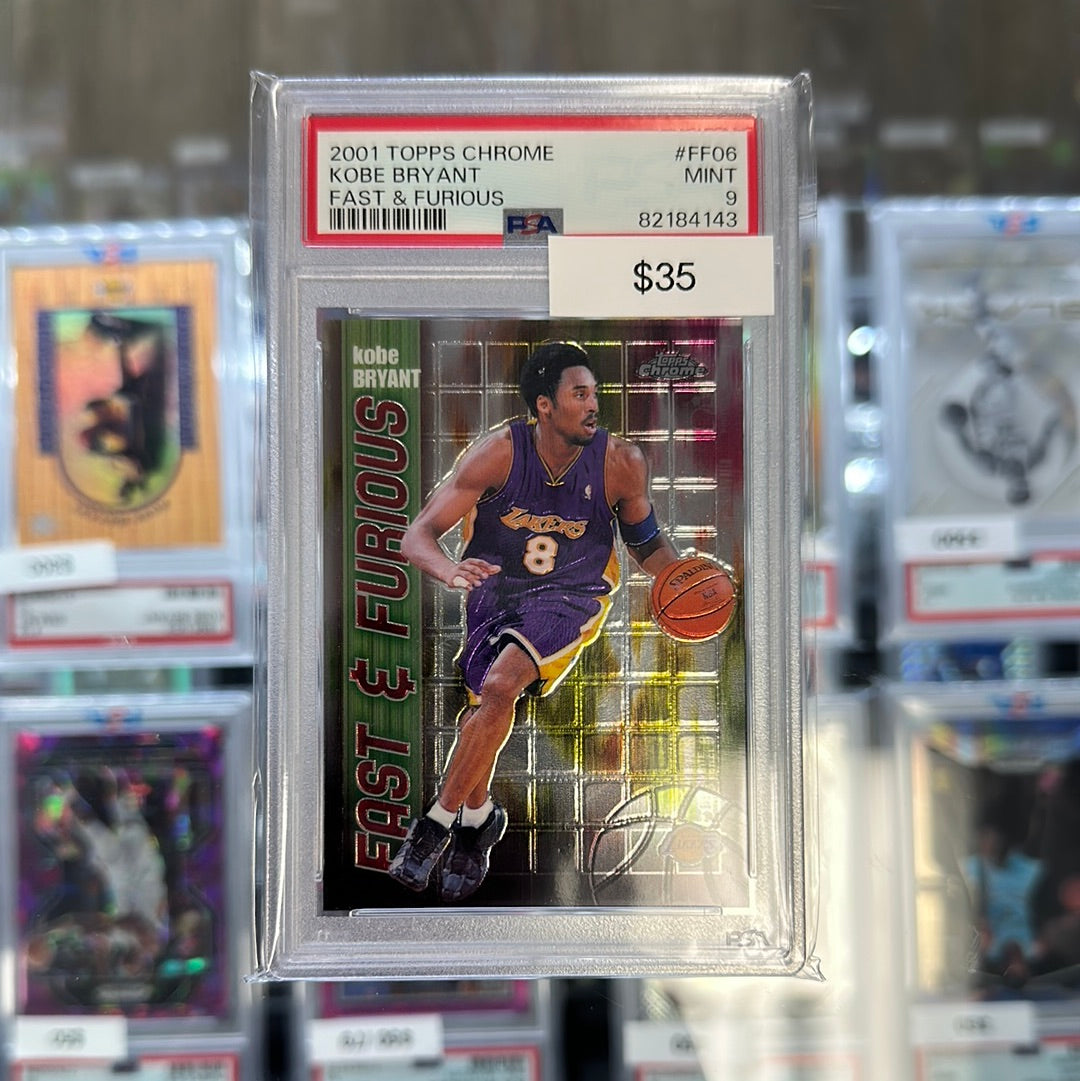2001 Topps Chrome Kobe Bryant Fast Furious #FF06 PSA 9