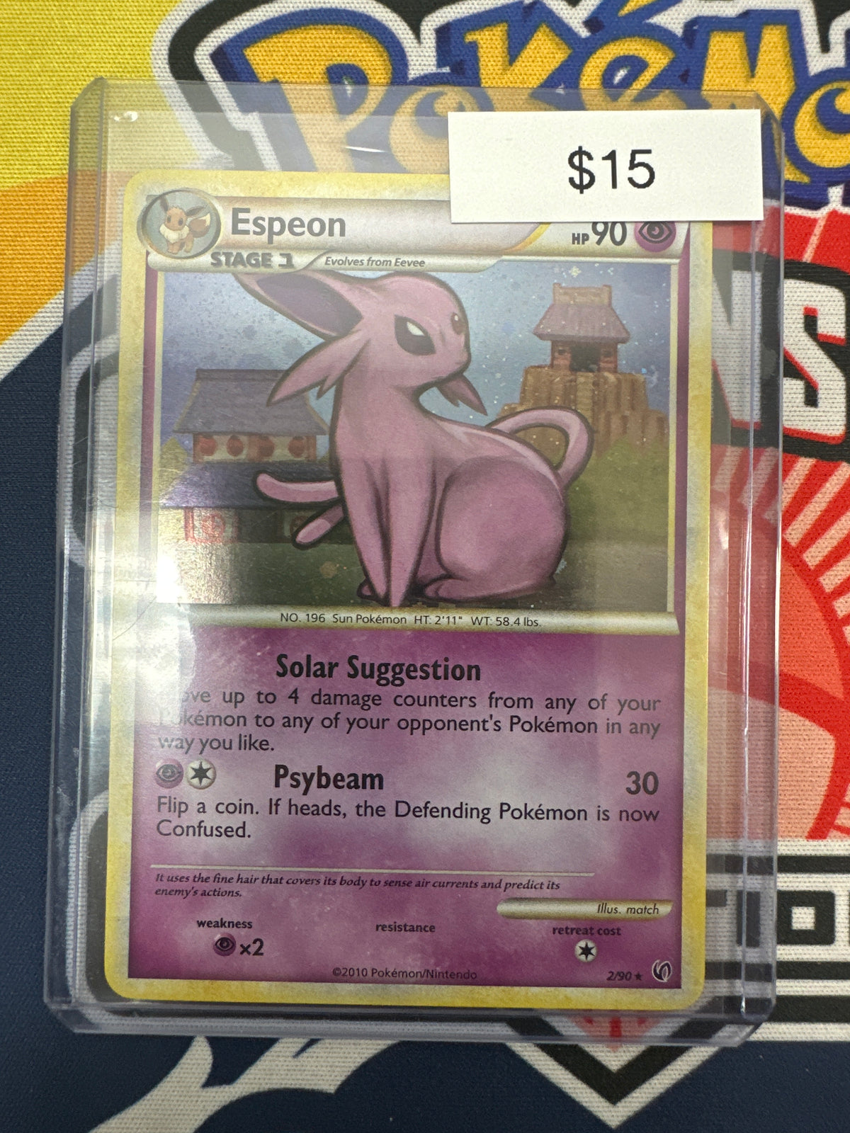 Pokemon HGSS Undaunted Espeon Cosmo Holo 2/90