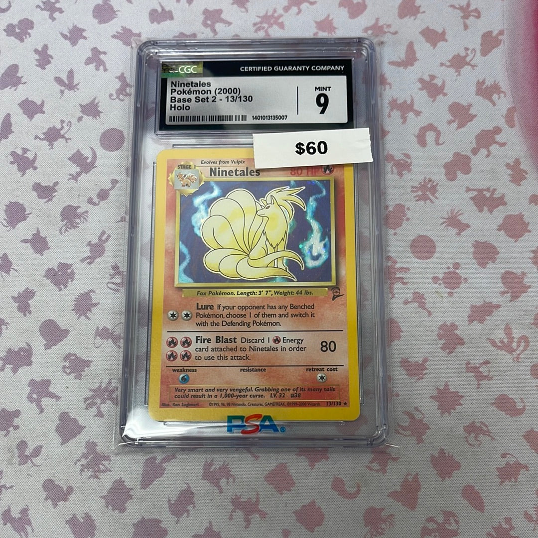 Pokémon Ninetales Base Set 2 Holo 13/130 CGC 9