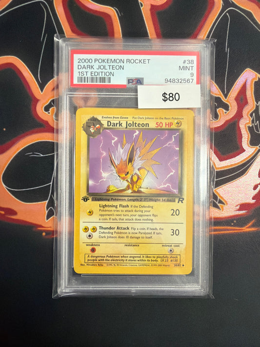 Pokemon Dark Jolteon 1st Ed. PSA 9