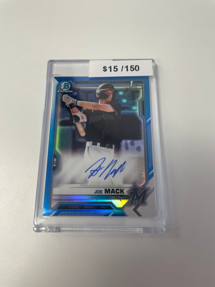 2021 Bowman Chrome Joe Back Blue Ref Auto /150 