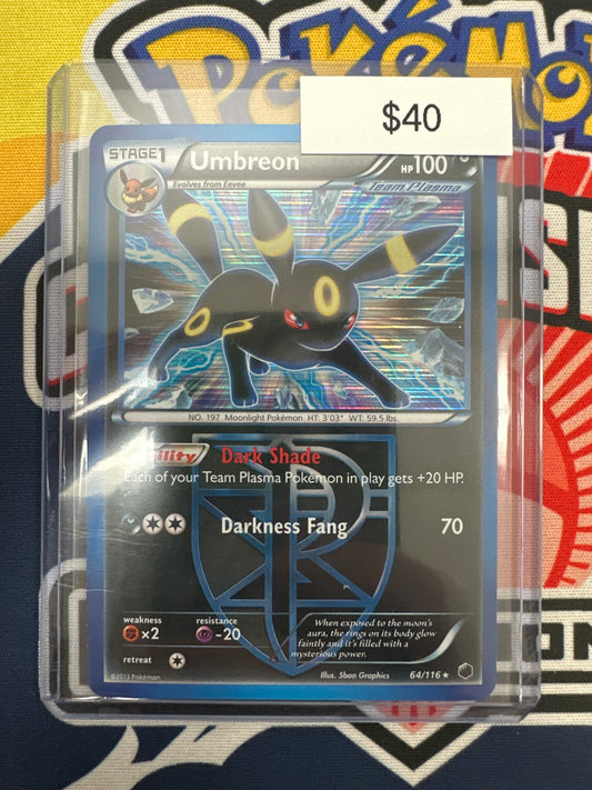 Pokemon Plasma Freeze Umbreon (Team Plasma) Holo Rare 64/116