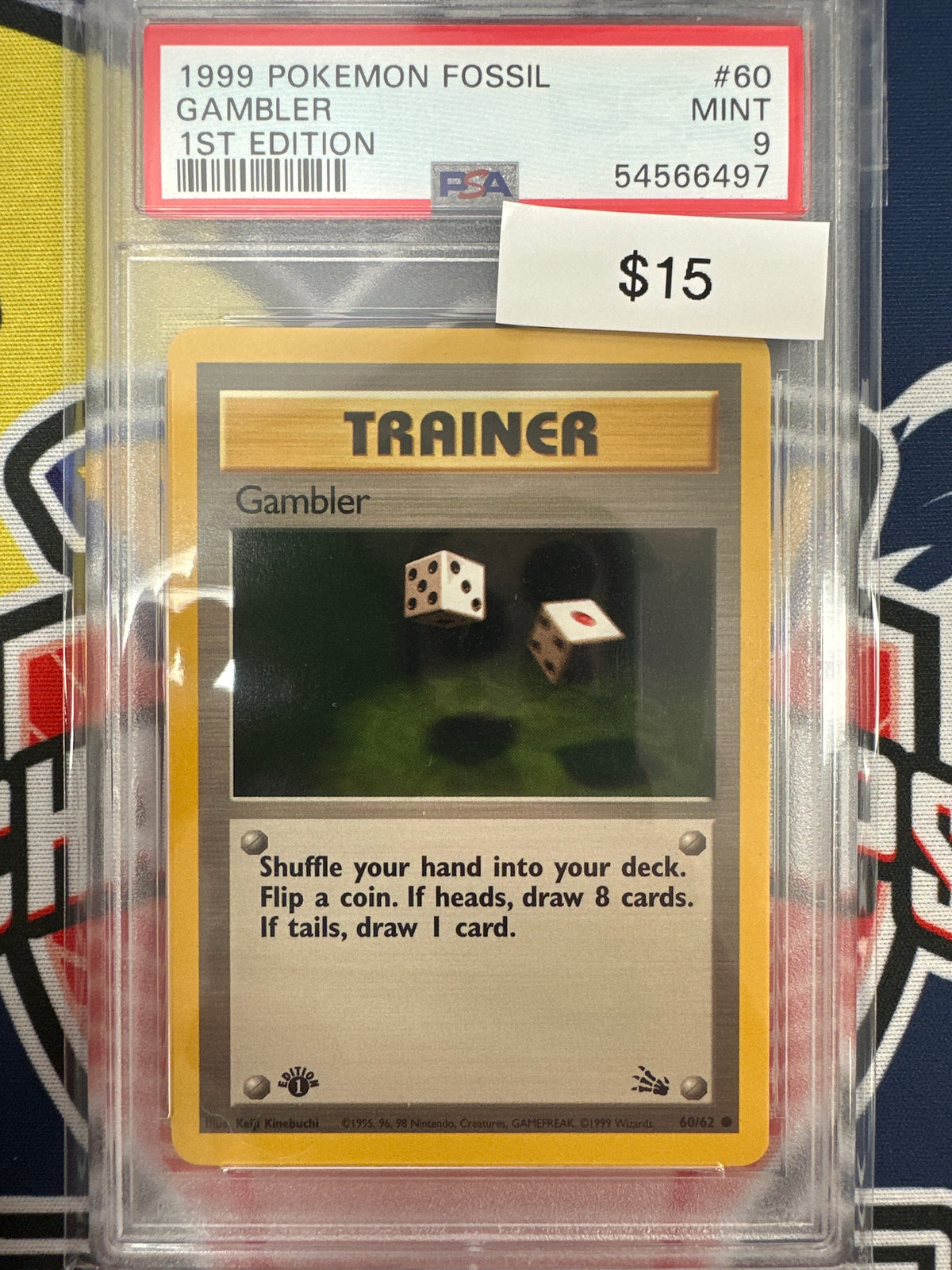 Pokemon Gambler 60/62 1st Edition PSA 9