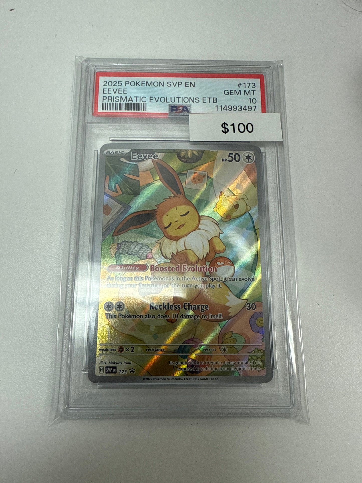 Pokemon Prismatic ETB Promo Eeve #173 PSA 10