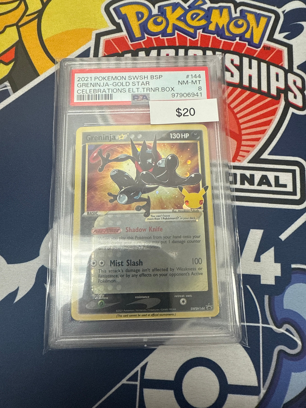 Pokom Greninja Gold Star #swsh144 PSA 8