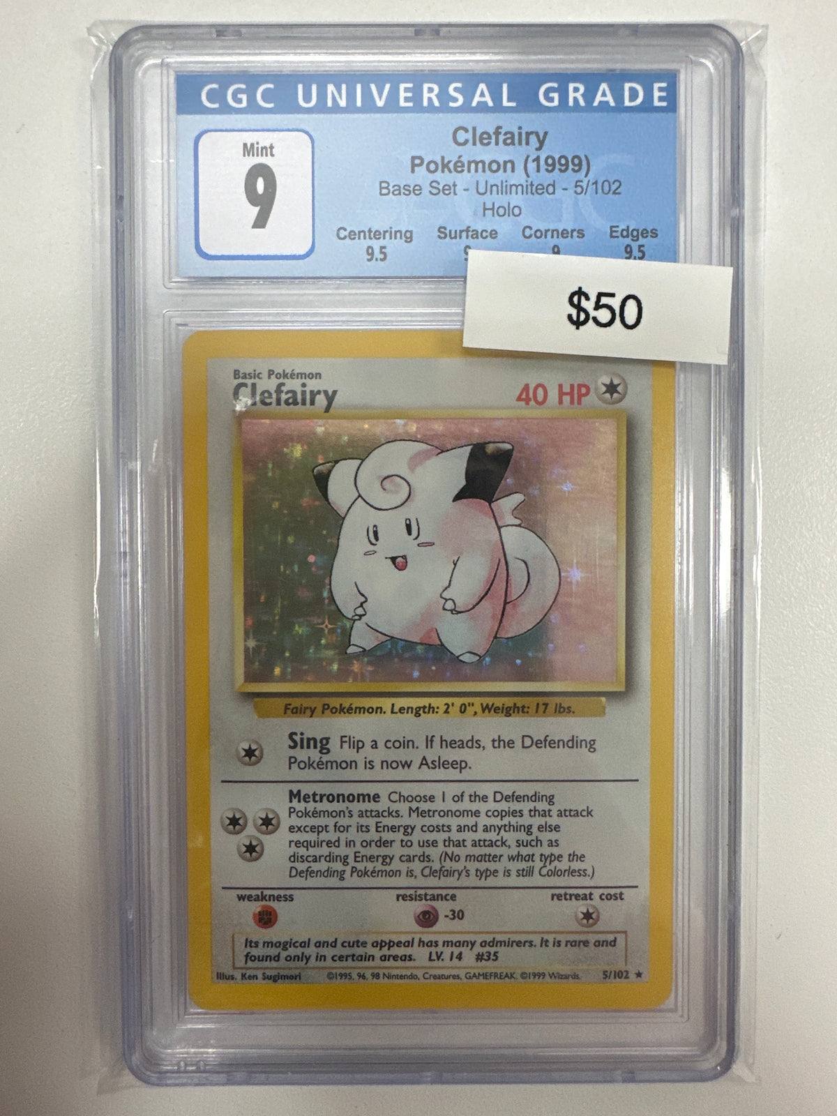 Pokemon Clefairy Base Set Holo CGC 9