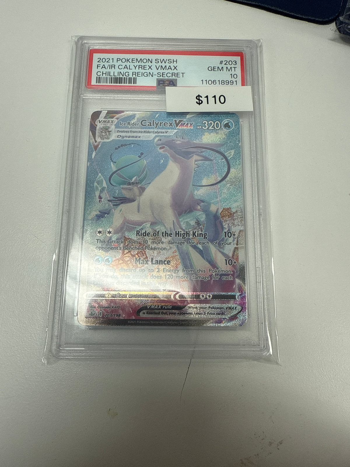 Chilling Reign Ice Rider Calyrex Vmax #203/198 PSA 10
