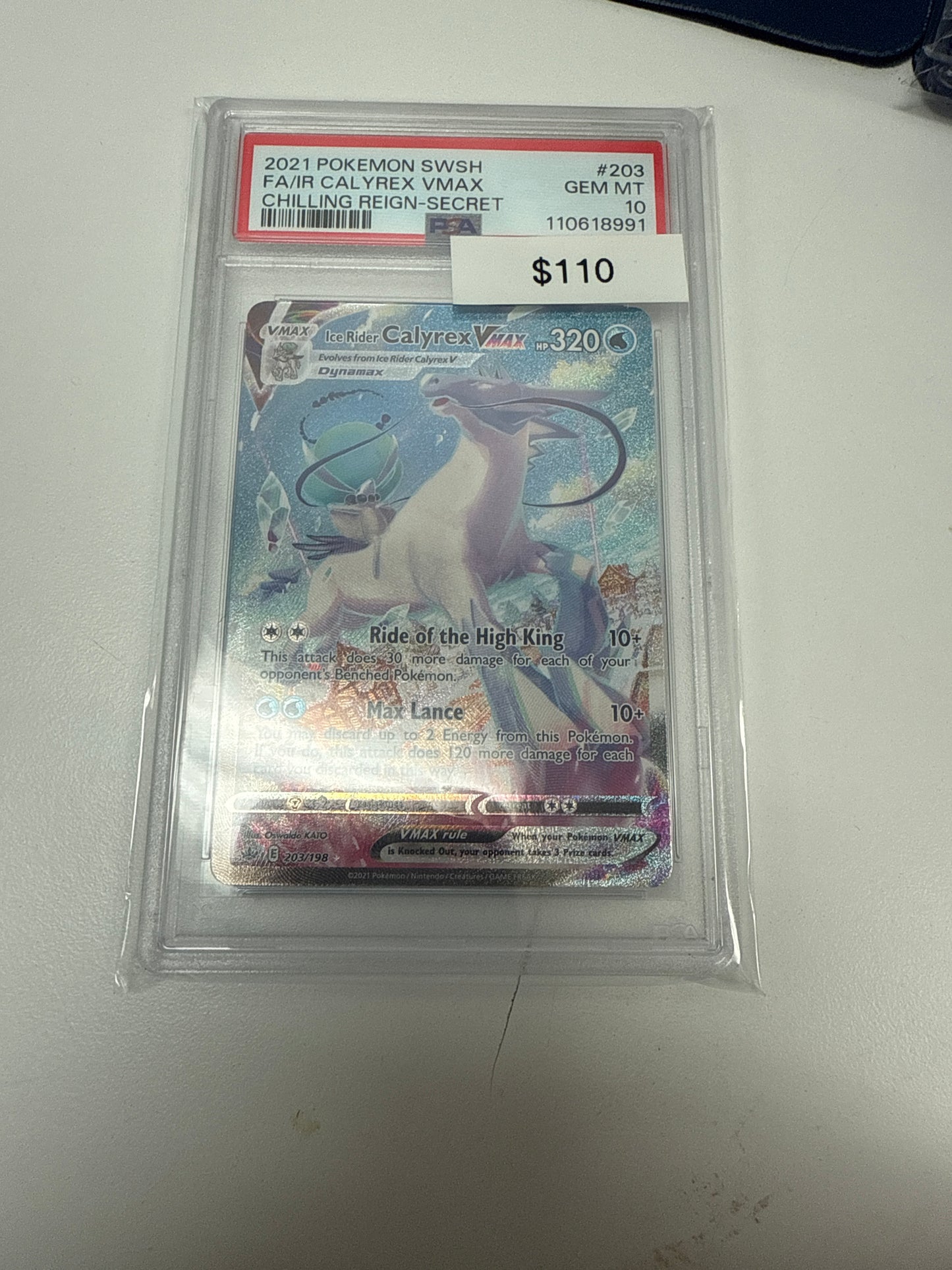 Chilling Reign Ice Rider Calyrex Vmax #203/198 PSA 10