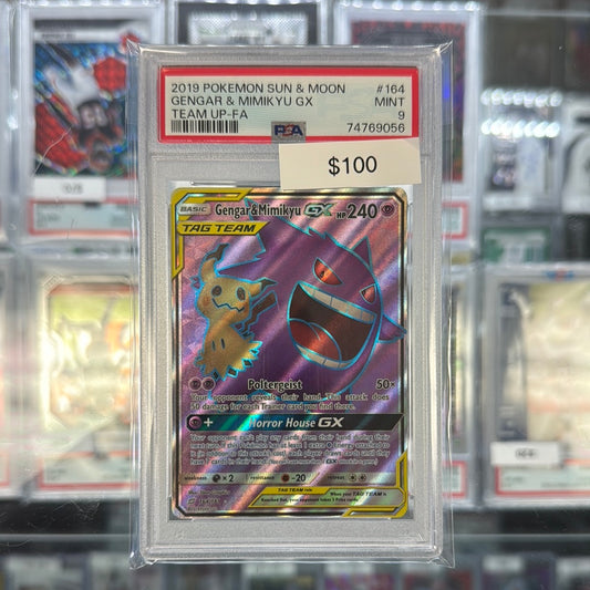 Pokémon Tag Team Gengar & Mimikyu 164 PSA 9