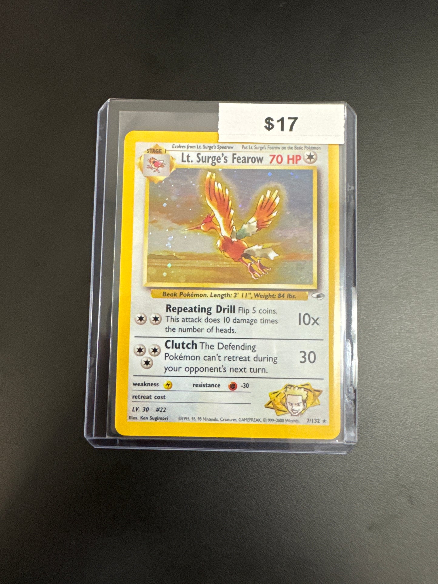 Pokémon Lt. Surges FEAROW Holo 7/132