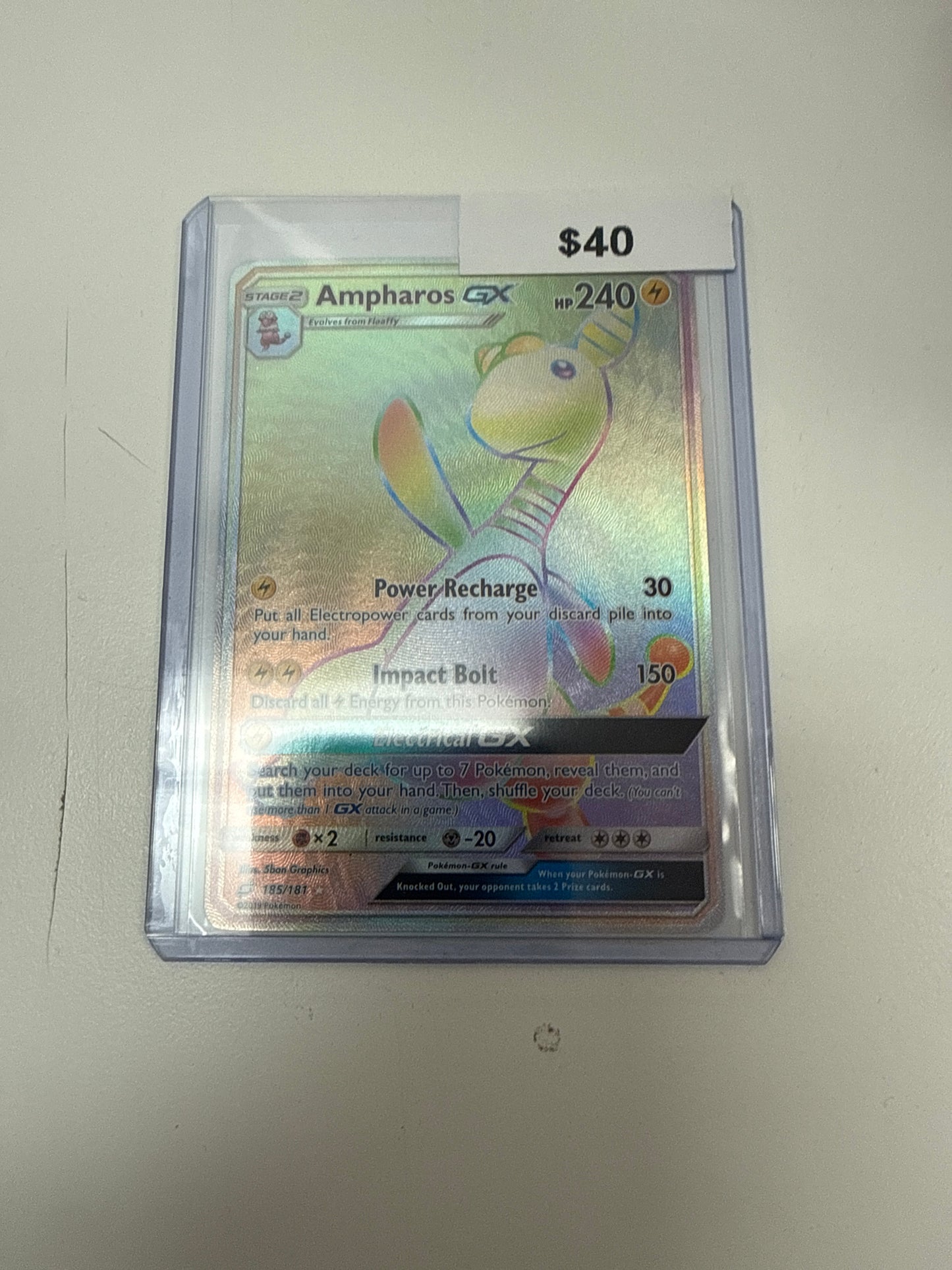 Pokemon Ampharos Gx Secret #185/181