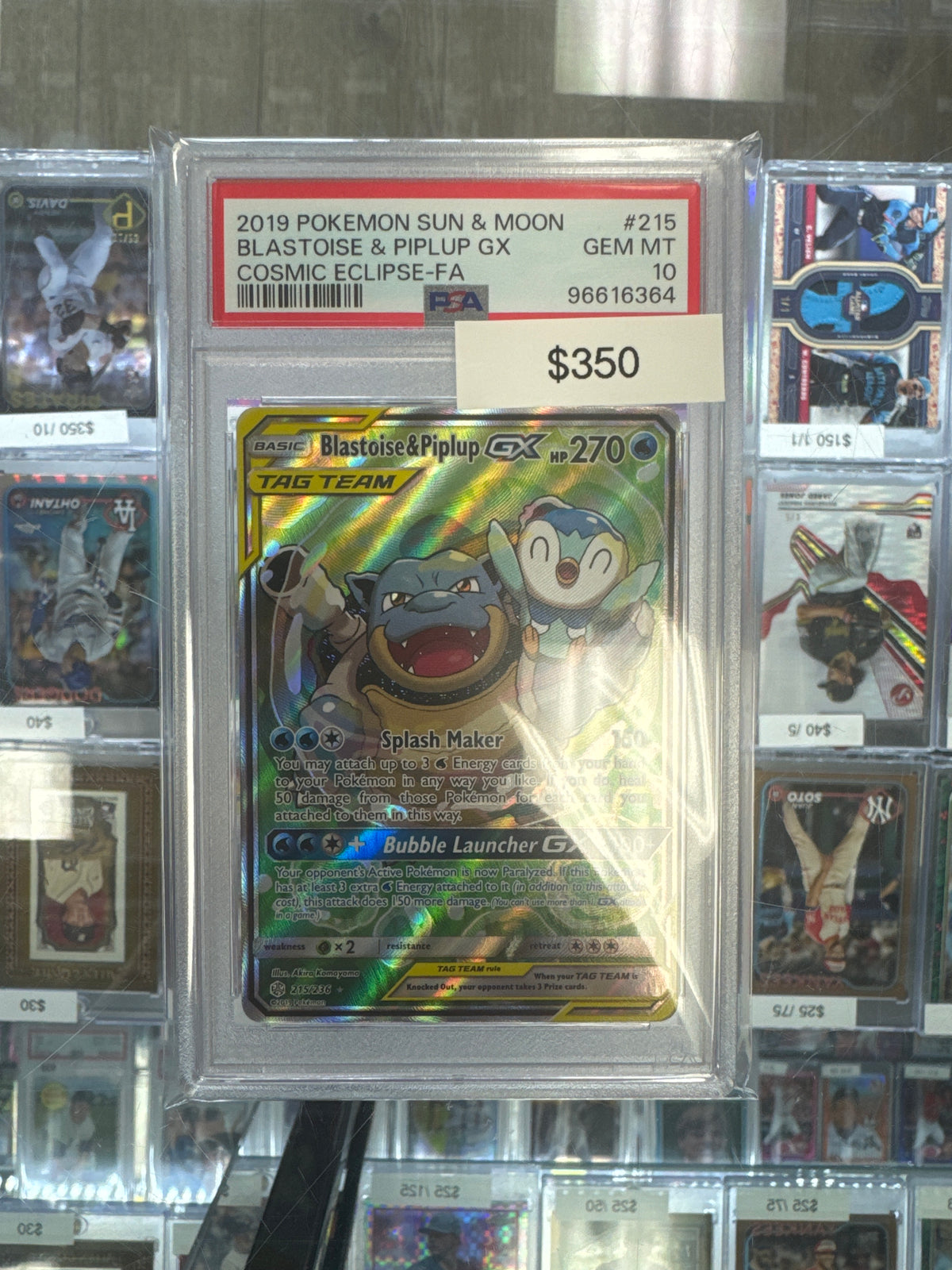 2019 Pokémon Blastoise & Piplup GX PSA 10 #215