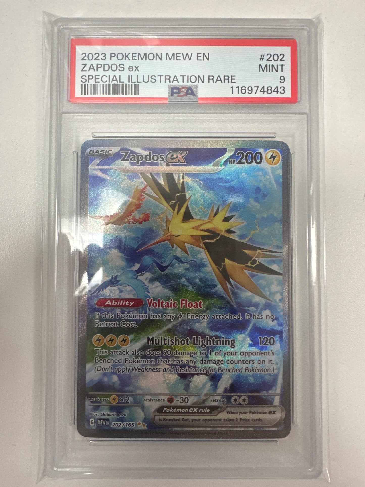 Pokemon Zapdos ex 202/165 PSA 9