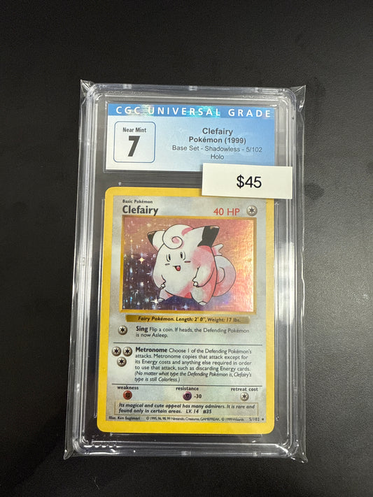 Pokémon Base Set Shadowlews Clefairy CGC 7