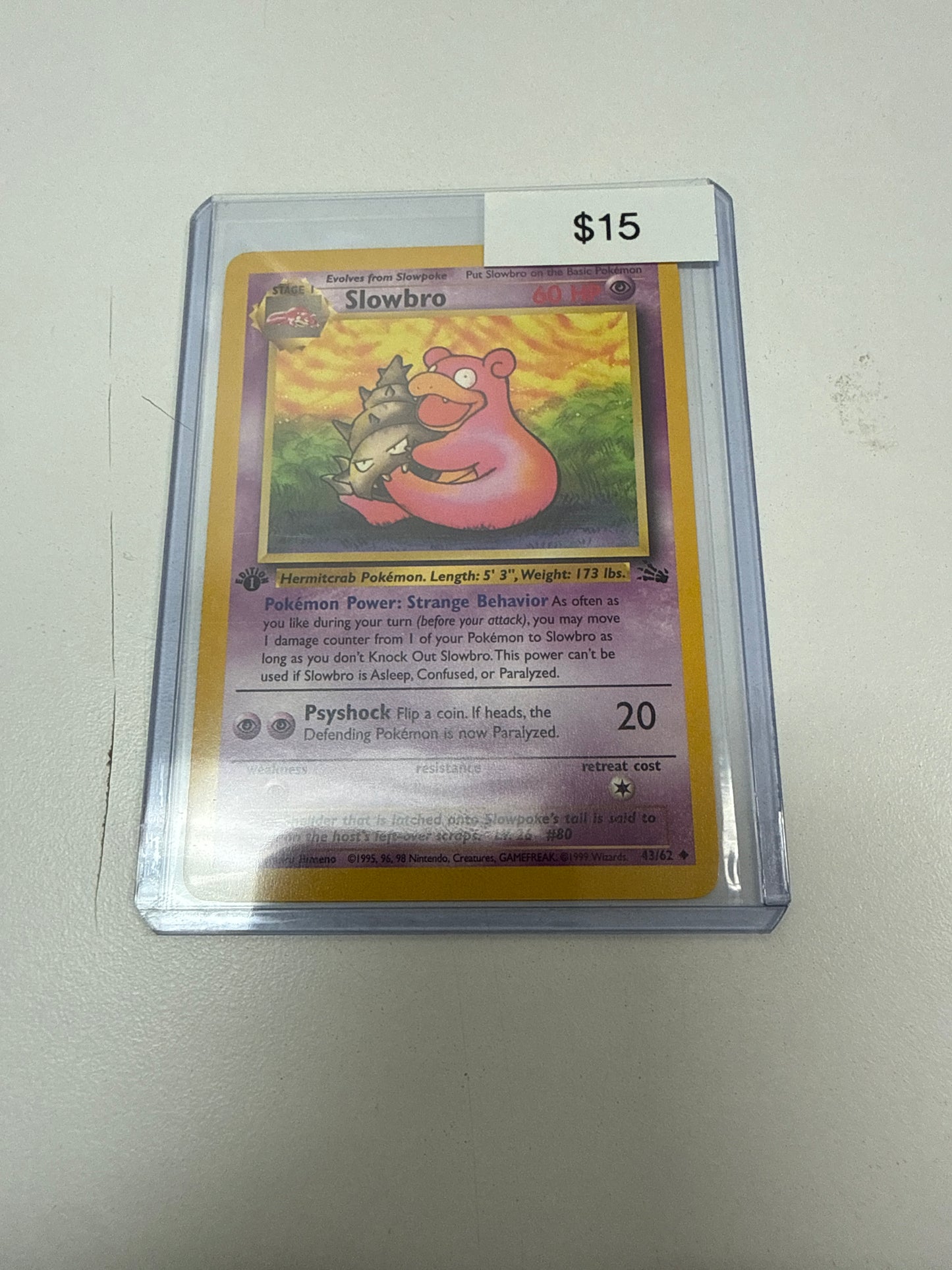 Pokemon Slowbro 1st Ed Non-Holo #43/62