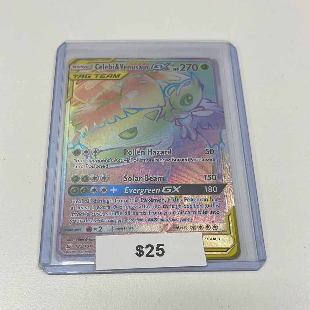 Pokémon Celebi & Venusaur GX Team Up Secret 182/181