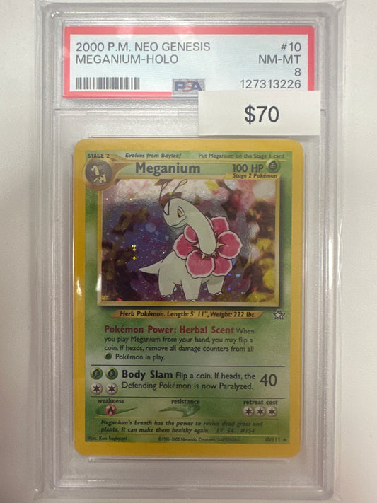 Pokemon Meganium 10/111 PSA 8