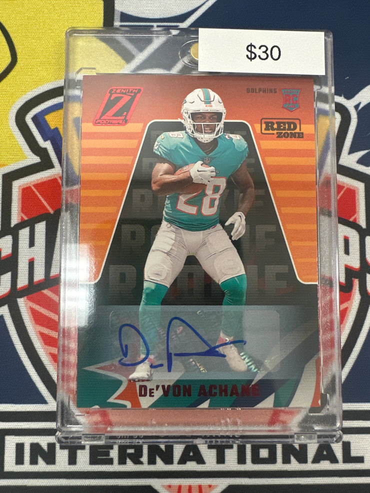 2023 Zenith De’Von Achane Red Zone Autograph 