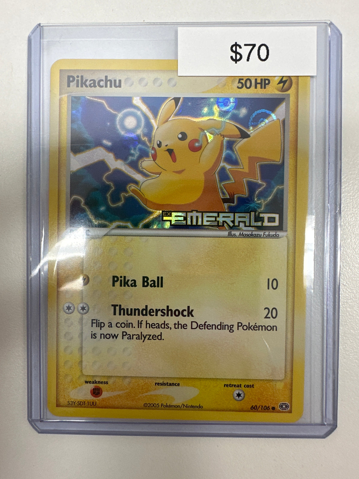 Pokemon Pikachu EX Emerald Reverse Holo 60/106 Grail Collectibles AZ Pokemon Pikachu EX Emerald Reverse Holo 60/106 Grail Collectibles AZ