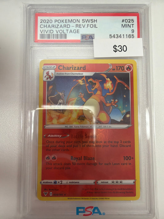 Pokemon Charizard Reverse 025/185 PSA 9