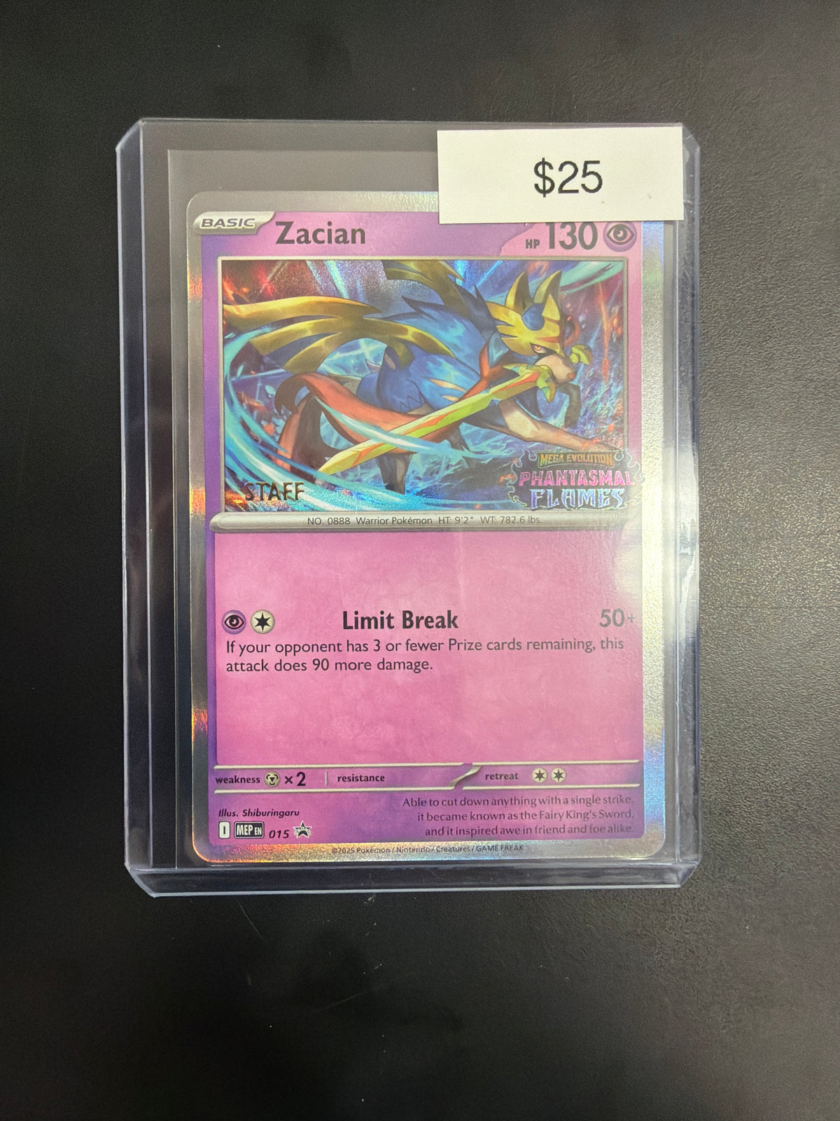Pokemon Zacian Phantasmal Flames Staff Promo 015