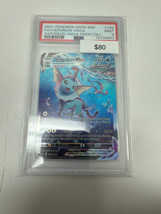 Black Star Promo Vaporeon Vmax #swsh182 PSA 9