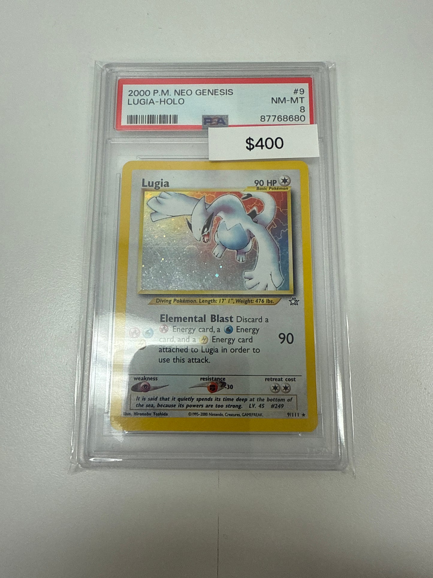 Pokemon Neo Genesis Lugia Holo #9/111 PSA 8