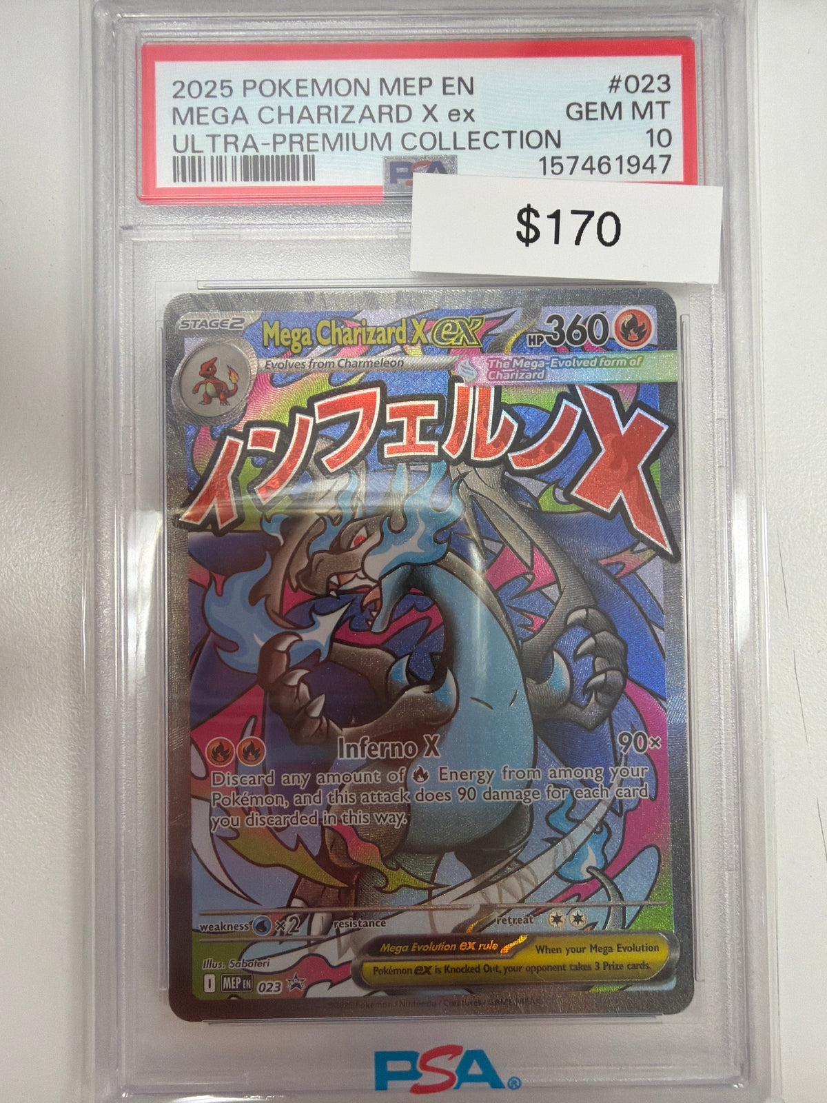 Pokemon Mega Charizard X ex 023 PSA 10
