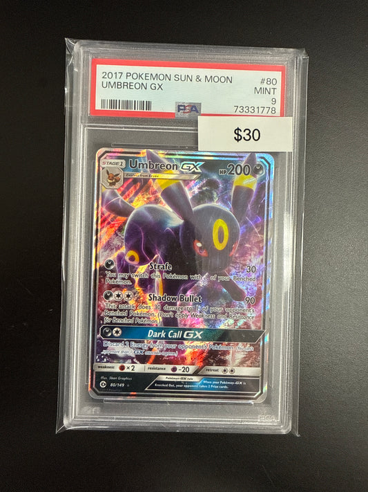 Pokémon Sun & Moon Umbreon GX 80 PSA 9