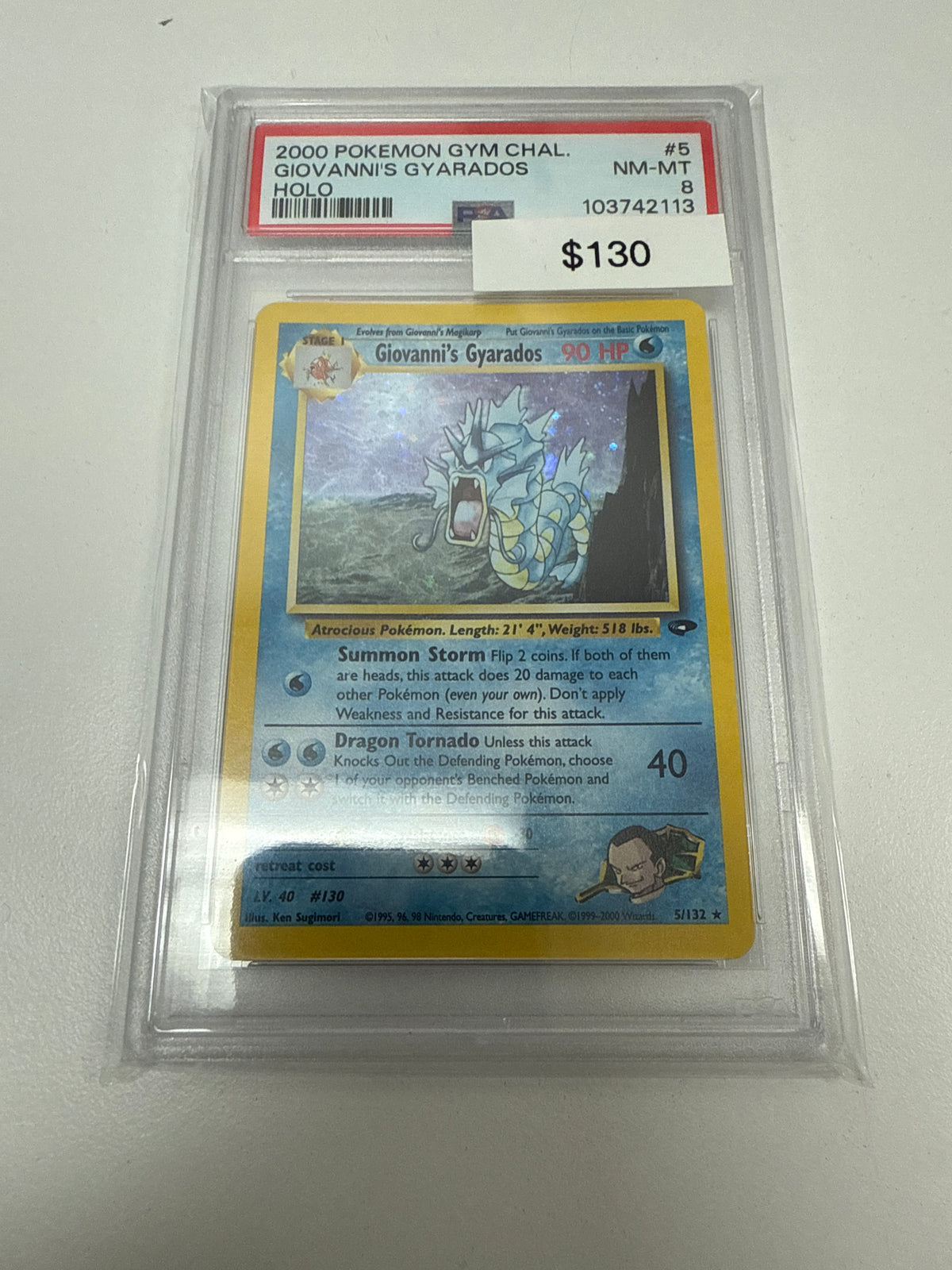 Pokemon Gym Challenge Giovanni’s Gyarados Holo #5/132 PSA 8