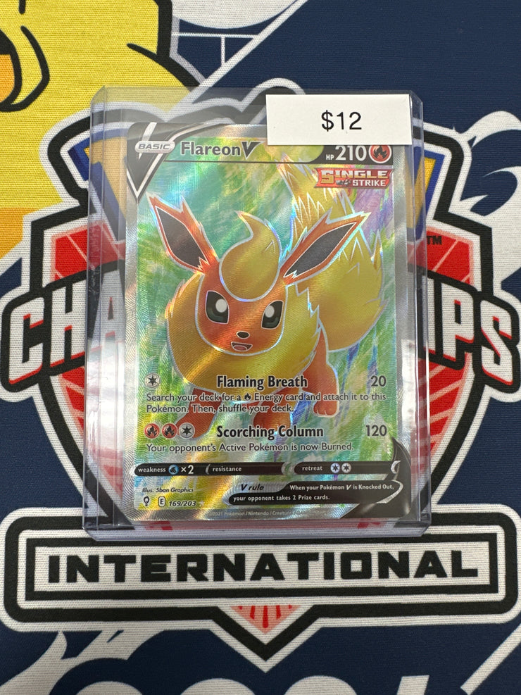 Pokemon Evolving Skies Flareon V Full Art 169/203