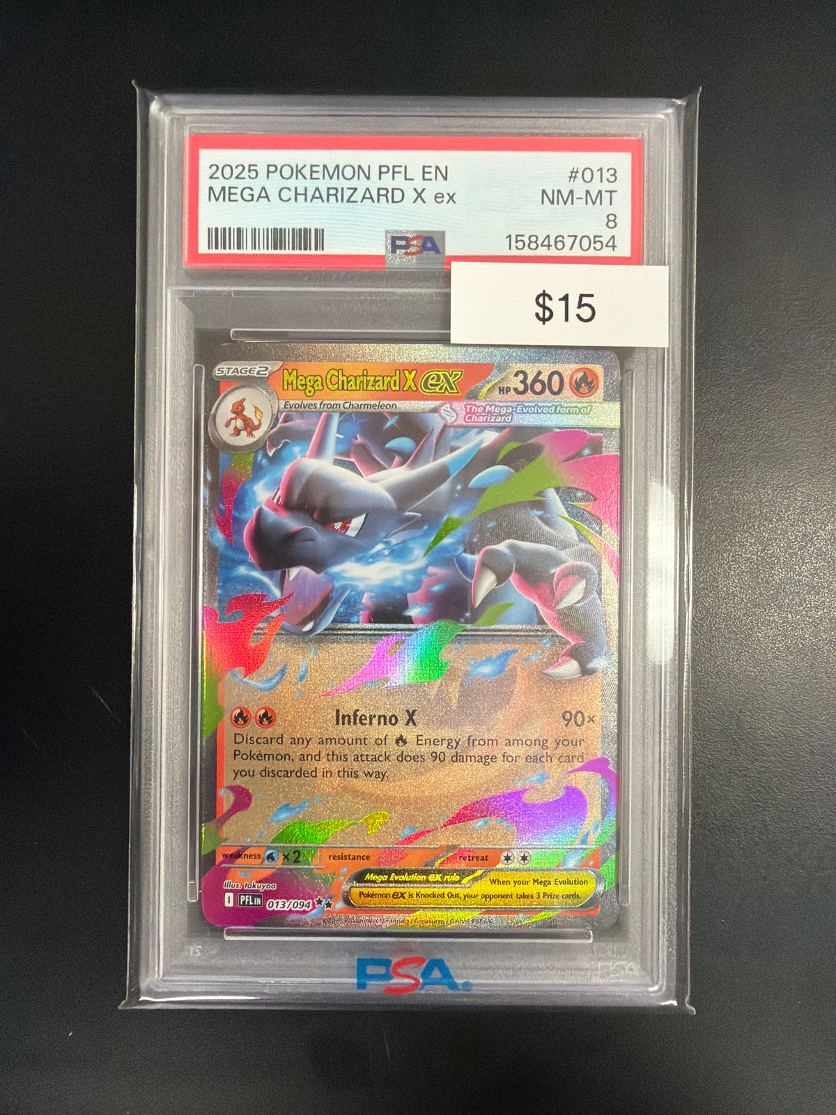 Pokemon Mega Charizard X #013 PSA 8