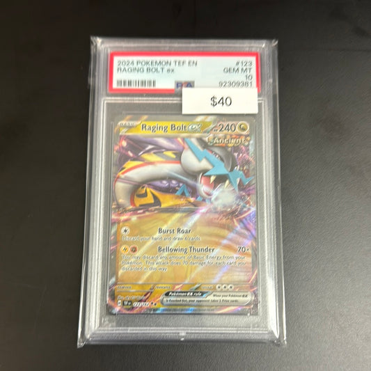 2024 Pokémon Raging Bolt EX 123 PSA 10