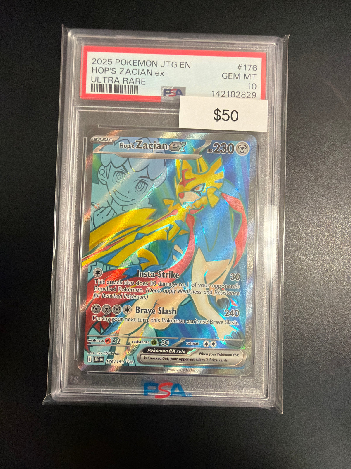 Pokemon Hops Zacian EX #176 PSA 10