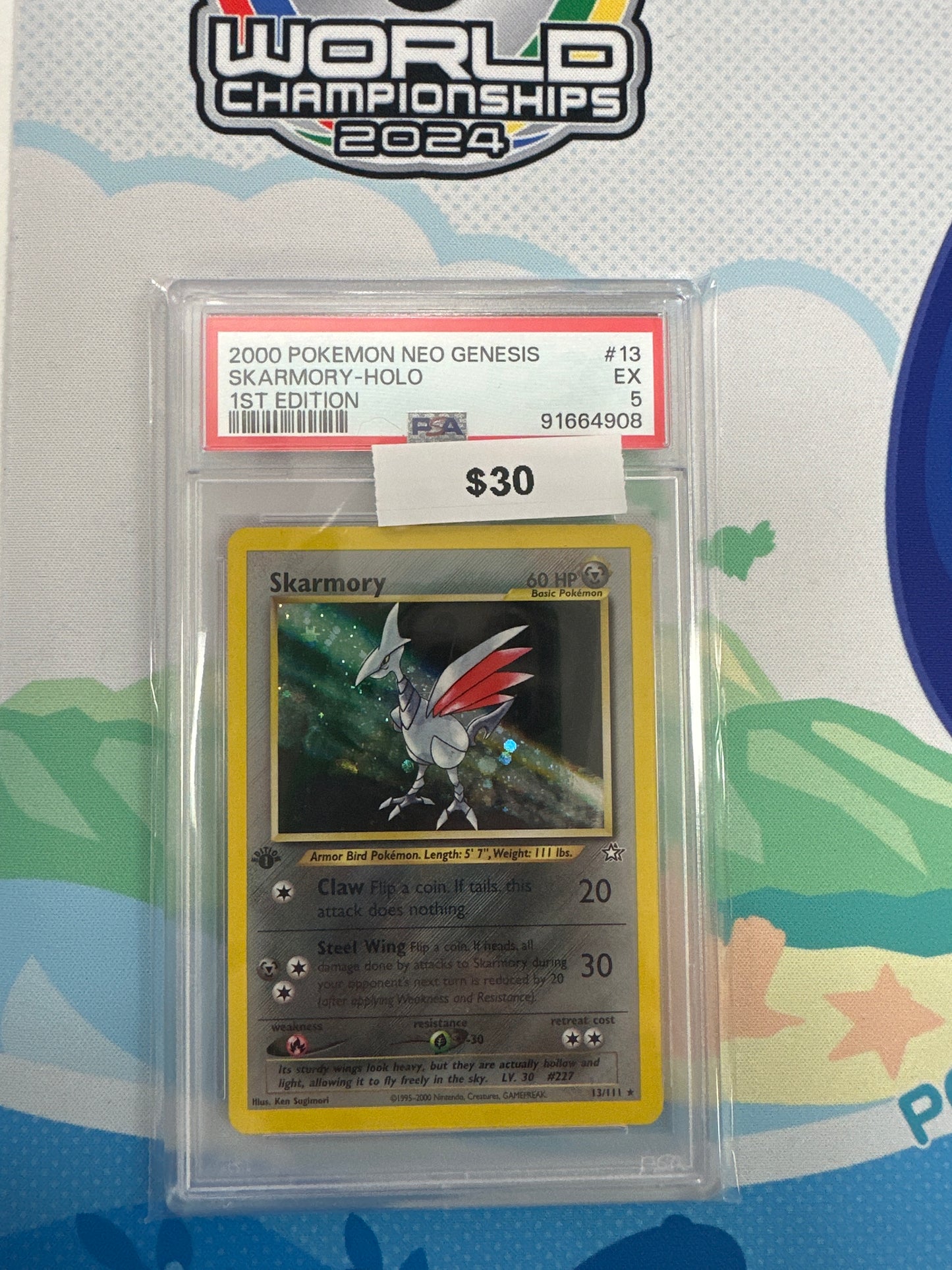 Pokemon 2000 Neo Genesis Skarmory 1st Ed Holo #13 PSA 5
