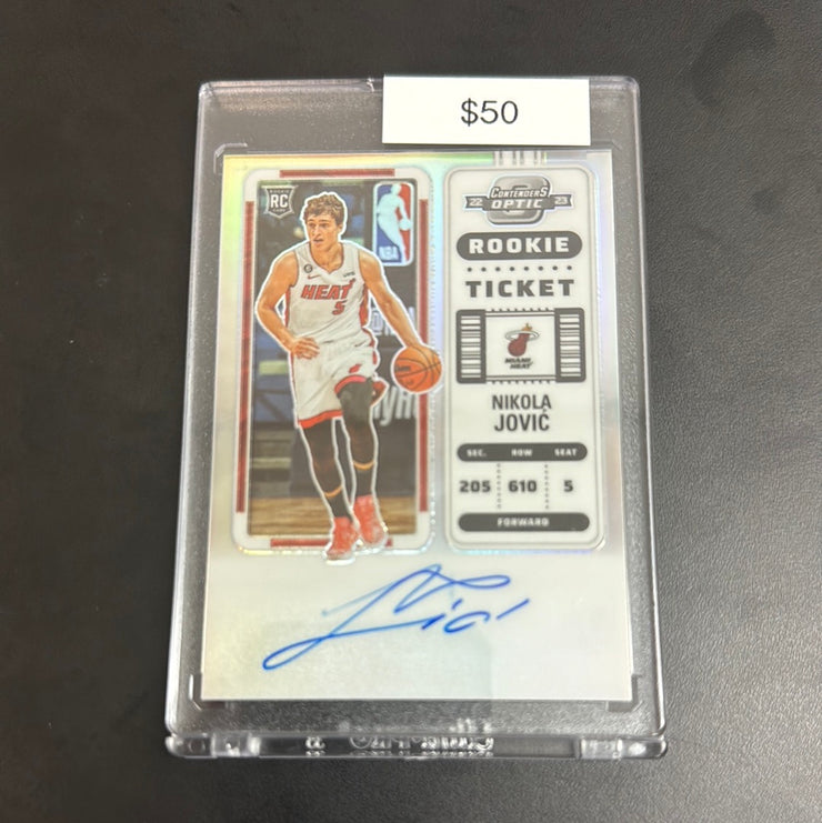 2023 Contenders Optic Nikola Jovic Rookie Ticket Auto Silver 