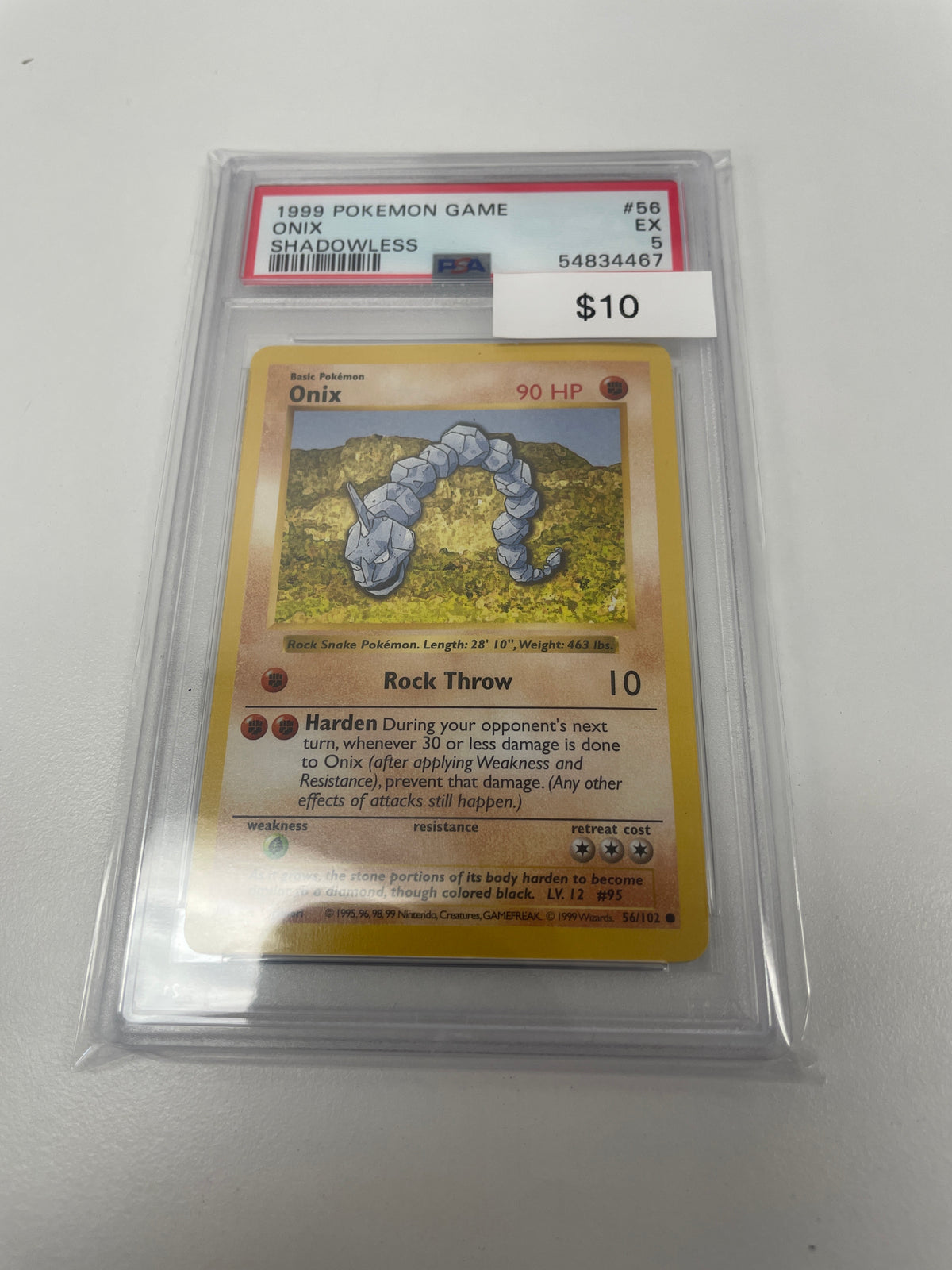 Pokemon Onyx Base Set Shadowless PSA 5 #56/102