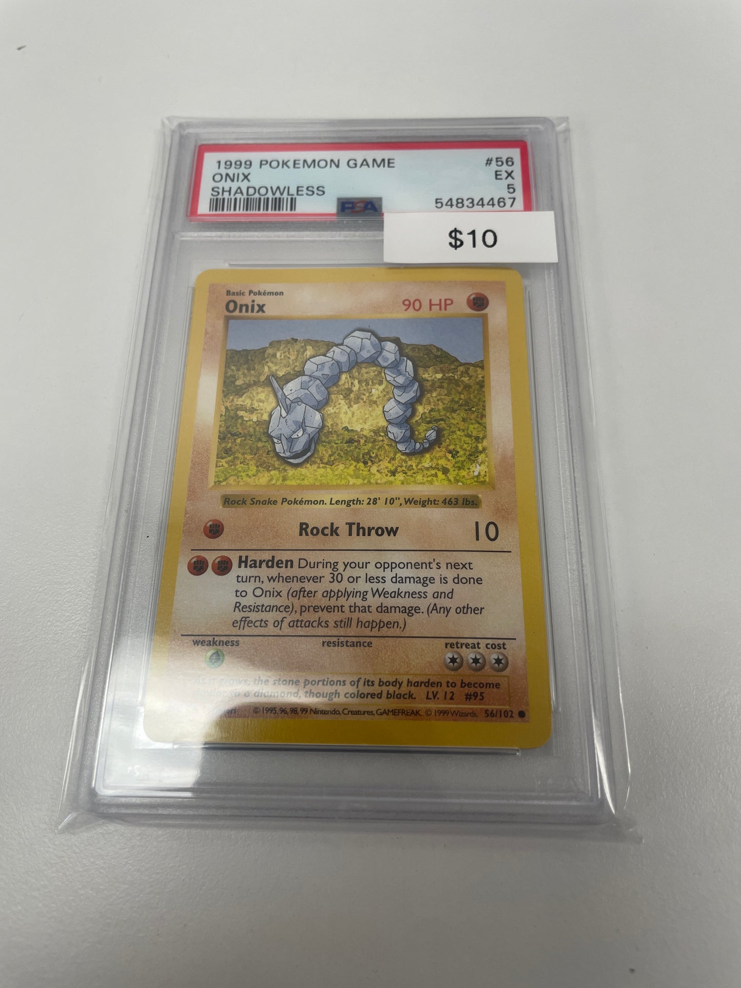 Pokemon Onyx Base Set Shadowless PSA 5 #56/102