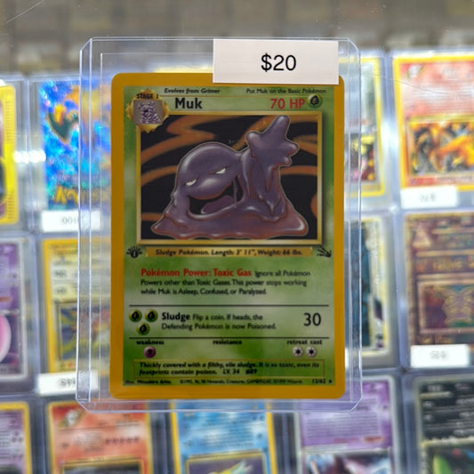 Pokémon Fossil Muk Holo 1st Ed. 13/62