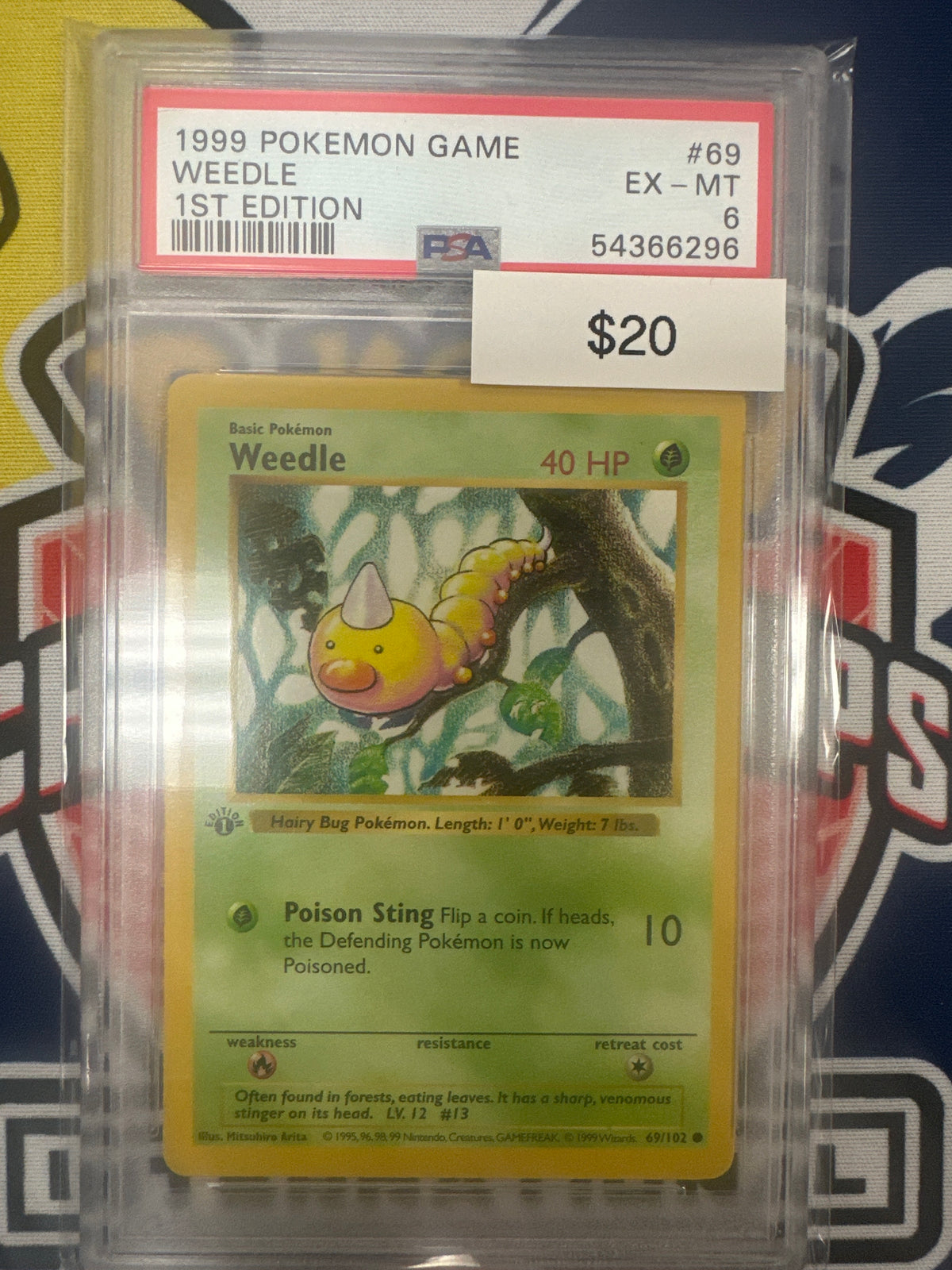 Pokemon Weedle 69/102 1st Edition PSA 6