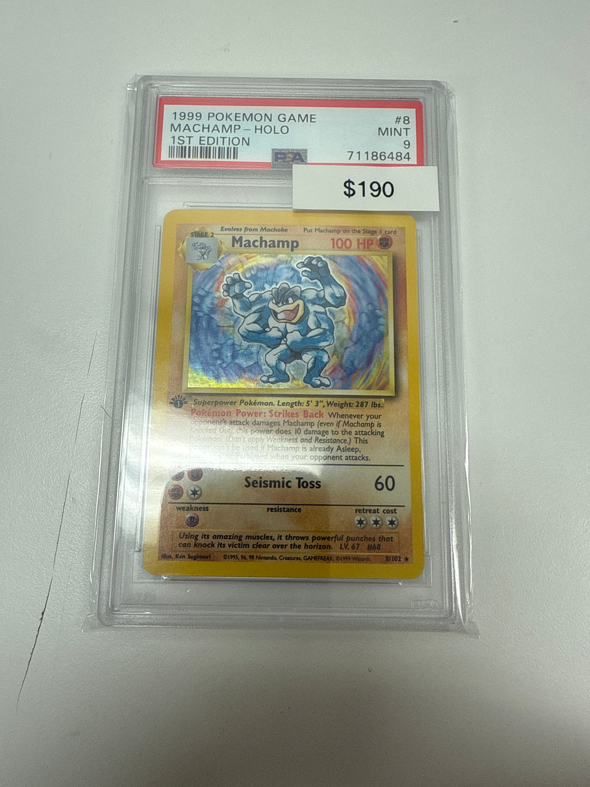 Base Set Machamp 1st Ed Holo #8/102 PSA 9