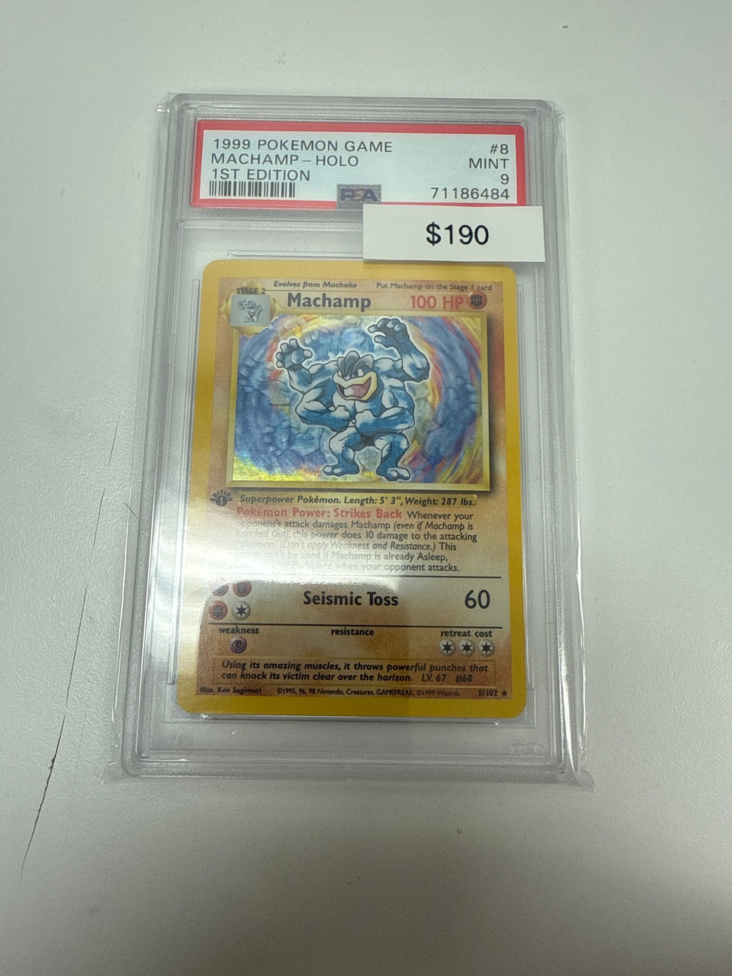 Base Set Machamp 1st Ed Holo #8/102 PSA 9