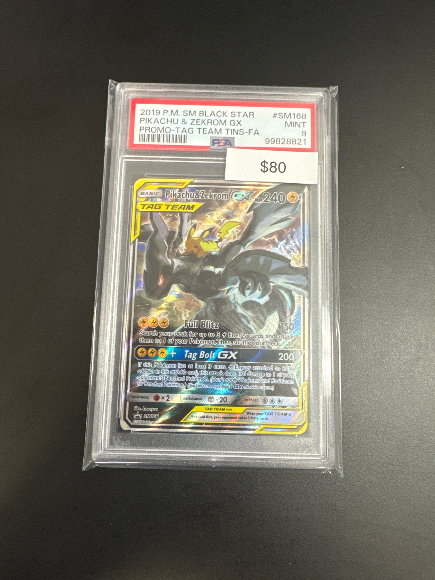 Pokémon Pikachu Zekrom GX Promo SM168 PSA 9