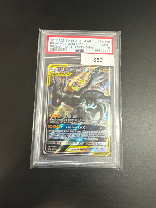 Pokémon Pikachu Zekrom GX Promo SM168 PSA 9