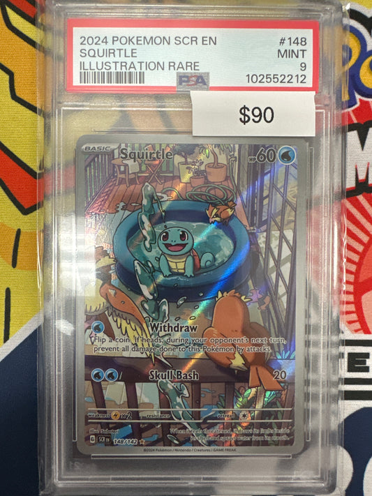 Pokemon Stellar Crown Squirtle 148/142 PSA 9