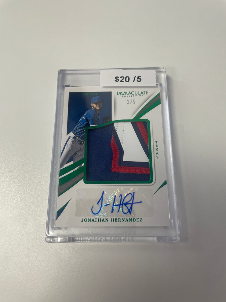 2021 Immaculate Jonathan Hernandez Patch Auto /5 