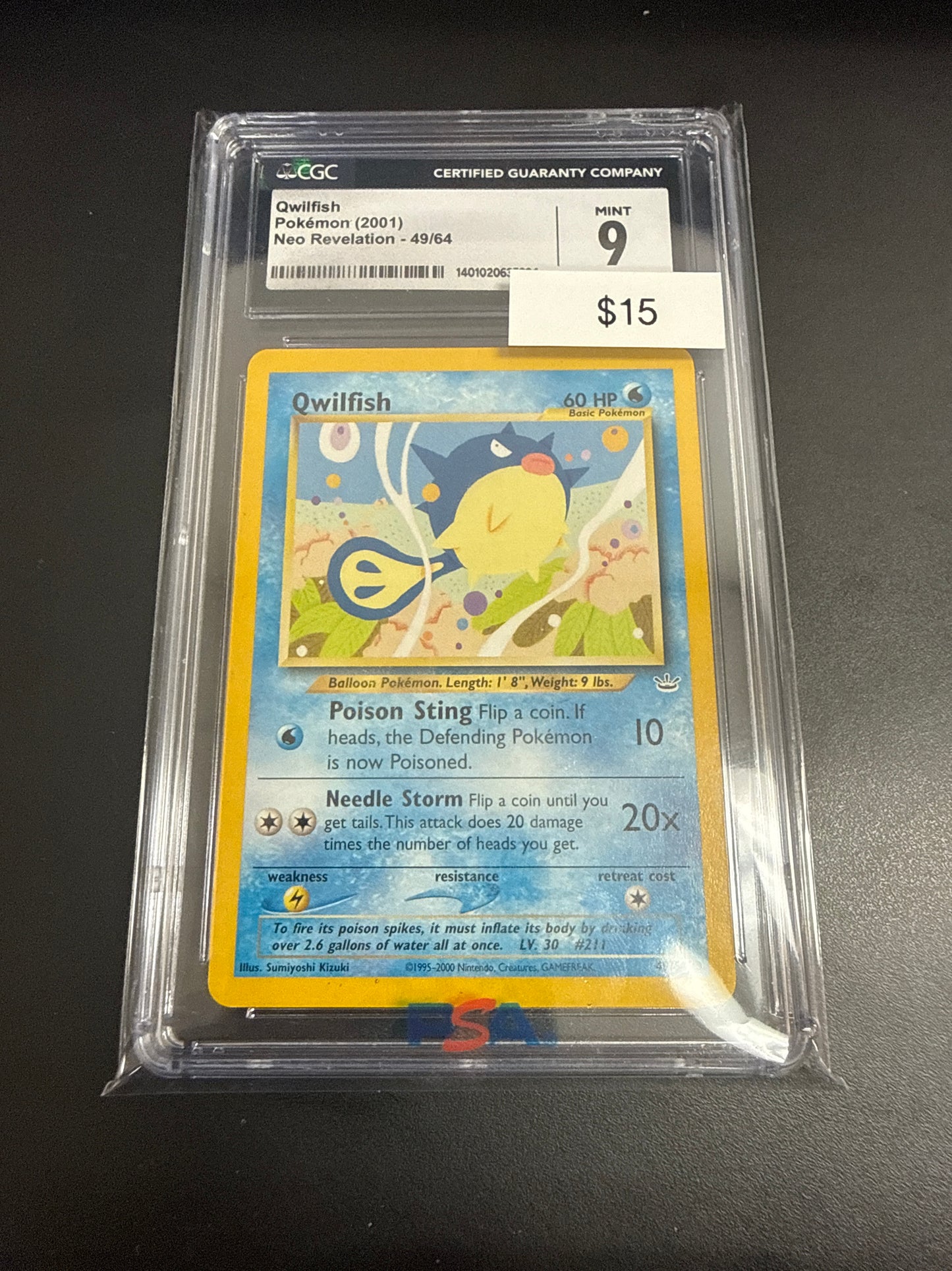 Pokemon Qwillfish Non-Holo #49/64 CGC 9