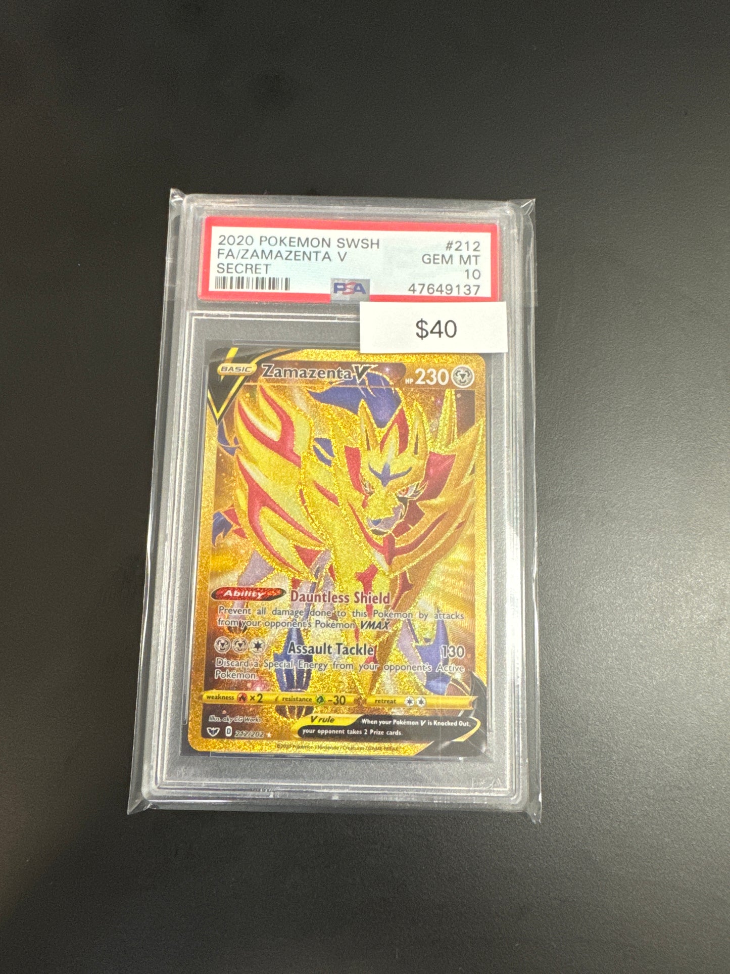 Pokémon Zamazenta V 212 PSA 10
